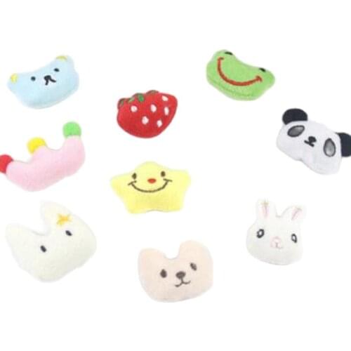 10pcs/lot Cartoon Plush Animal Panda/Rabbit Patches Small Size Plush Series Accessories DIY Cotton-filled Cartoon Decorations