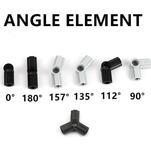 20pcs Building Blocks Bricks MOC Technical Parts Axle and Pin Connector Angled Car Bike Accessory Toys for Children