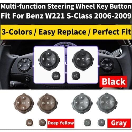 2x LHD RHD Car Multi-function Steering Wheel Left Right Button Phone Key Control For Benz W221 S-CLASS S280 S300 S350 S400 S600