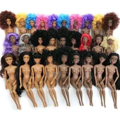 3PCS/LOT Kids Toy Dolls 30CM African Black Doll Moveable Joint Body Doll Toys For Girls