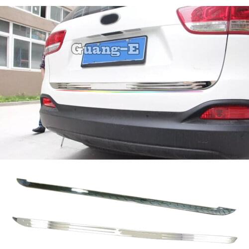 Car Stainless steel Rear back door License tailgate bumper frame plate trim lamp trunk For Kia Sorento L 2015 2016 2017 2018