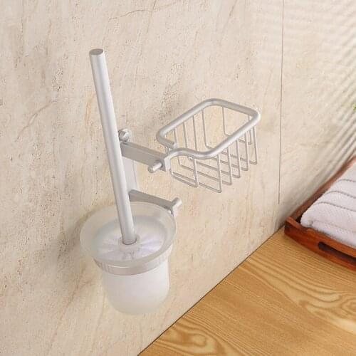 Free shipping Aluminum toilet brusher and chrome plated bathroom toilet brush holder from china DONA SANITARY