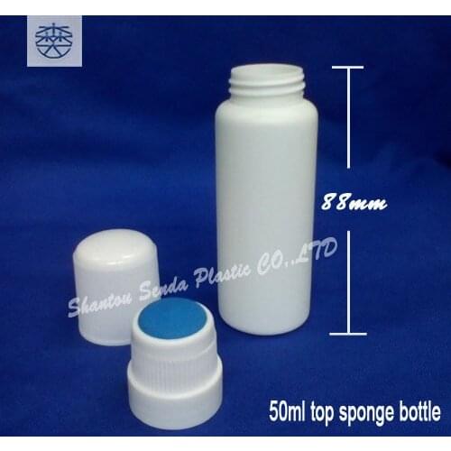 Free shipping 20pcs/lot 50ML Plastic Bottles with Sponge Applicator PP,blue sponge bottle,liquid bottle,50ml applicator bottle