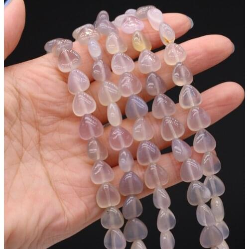 Natural Stone Beads Heart Shaped Gray Agates Exquisite Loose Spacer Beaded For Jewelry Making DIY Bracelet Necklace Accessories