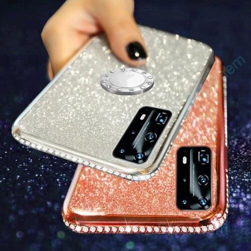 Diamond Star Glitter Case Honor 30i 10i 20s 8A Prime 10 20 Lite 9A 9S 9C Pro 8S 8X Finger Ring Cover for Huawei Nova 5T 7i