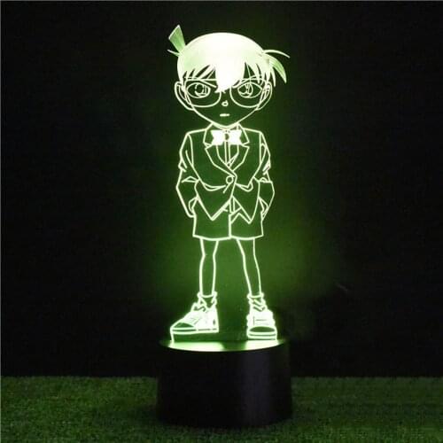 Conan LED RGB Night Light 7 Color Change Desk Light 2244 Action Figure PVC Kids Toys Brinquedos Christmas Gift