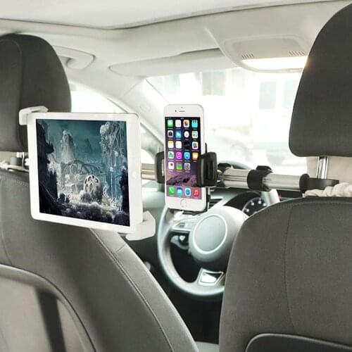 7-11" Car Back Seat Tablet Holder Aluminum Tablet Phone Holder Stand Mount Adjustable for iPhone iPad Samsung Xiaomi Kindle