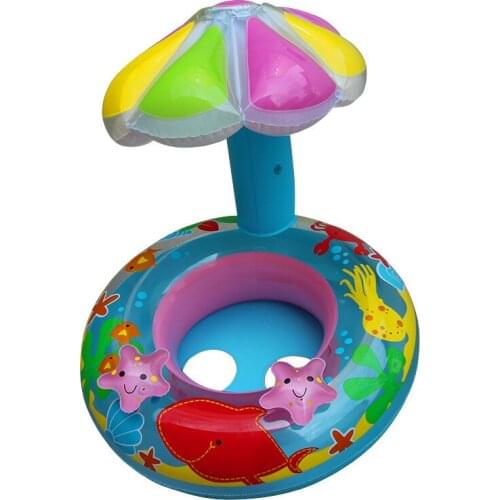 Rainbow Mushroom Cartoon Inflatable Children Swimming Seat Happy Summer Holiday Water Playing Accessory Security Sense Exercise