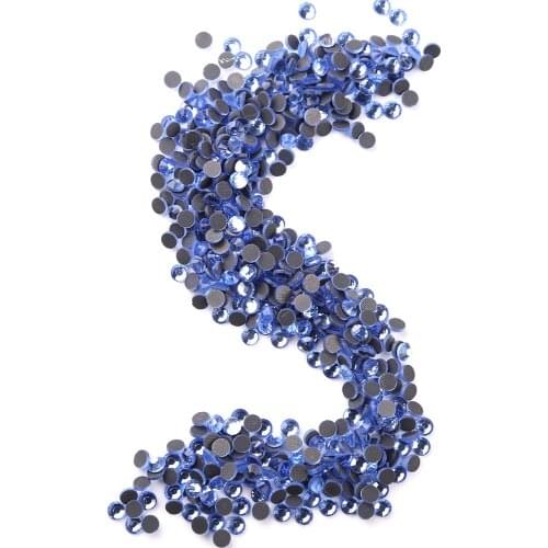 DMC Lt Sapphire Hot Brilliant SS6 1.9-2.1mm Crystal Hot Fix Flatback Strass Iron On Hotfix Rhinestones For Clothes Shoes