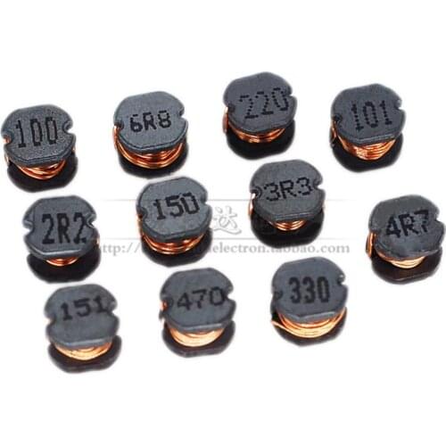 100pcs CD75 2.2uH 3.3/4.7/6.8/10/15/22/33/47/68 100uH 150/220/330/470 UH 100UH 101 SMD power inductors