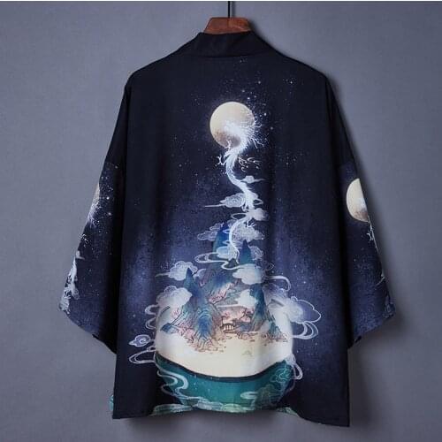 Kimono Man Woman Japanese Clothes Yukata Male Samurai Costume Haori Obi Beach Mens Summer Cardigan Japanese Streetwear Jacket