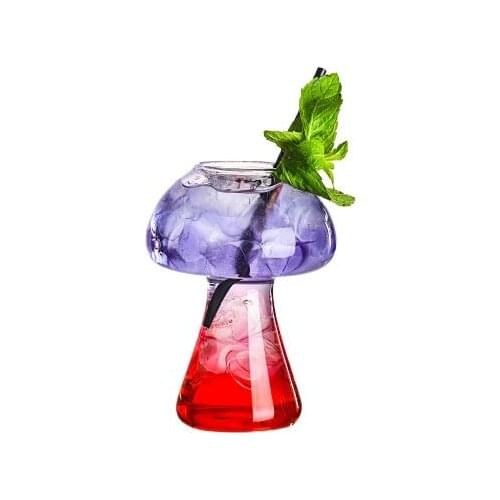 Hot Sale 285ml Mushroom Shape Cocktail Glass Novelty Drink Cup for KTV Bar Night Party