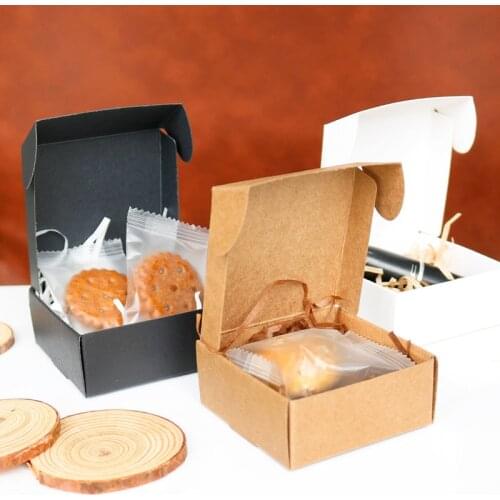 50pcs Square Kraft Favor Box Handmade Soap Box Jewelry Cookies Gift Paper Box Multi Size Small Paper Boxes Party Supplies