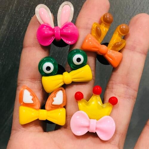 Hot Sales 1PCS Cute Animal Bow-knot Shoes Charms Resin Shoe Decoations For Kids Shoes Clog Unique Party Presents