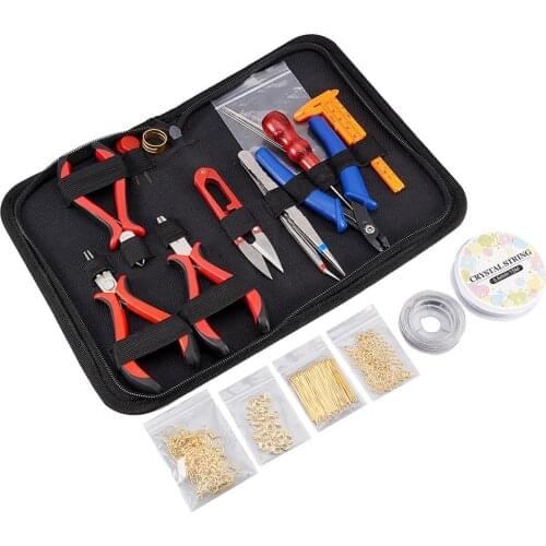 Jewelry Findings Tool Set open jump ring/Lobster clasp/Tail chain/Clip buckle/Drop Kit/ For DIY Jewelry Making Tool