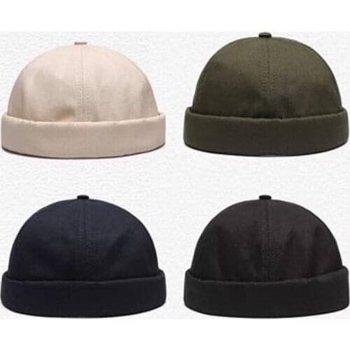 Autumn And Winter Sailor Sun Visor Cap, Landlord Cap Retro Melon Skin Cap Cotton Black Color