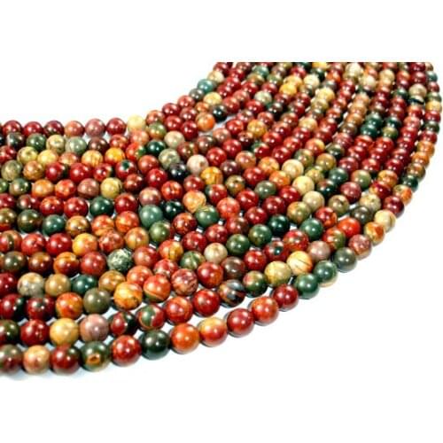 PicassoJasper Beads Round 8mm Full strand Approx 47 beads Hole 1 mm A+ quality Natural stone Picasso Bead