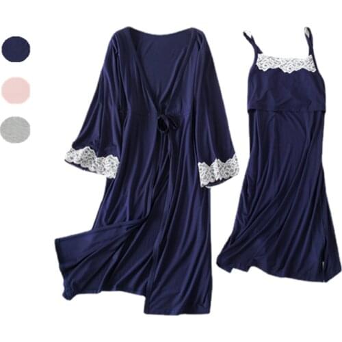 2Pcs/Set maternity breastfeeding nursing nightgowns room wear sleepwear nightie nightwear breast feeding pajamas pregnancy dress