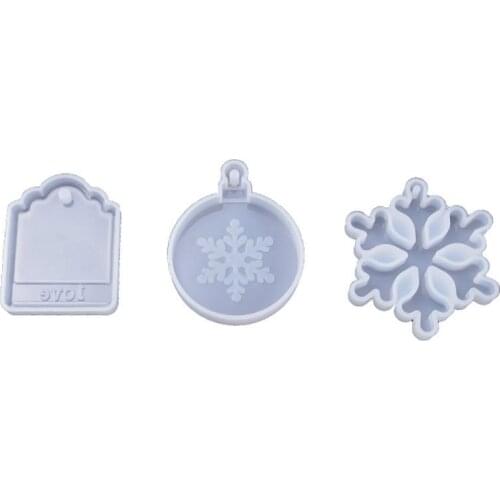 Crystal Epoxy Mold Snowflake Christmas Round Snowflake Hanging Pendant Tree Decor Silicone Mold DIY Craft moldes de silicona