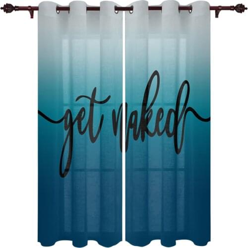 Blue Gradient Large Curtains For Living Dining Modern Simple Curtains Finished Curtains For Dining Room Bedroom