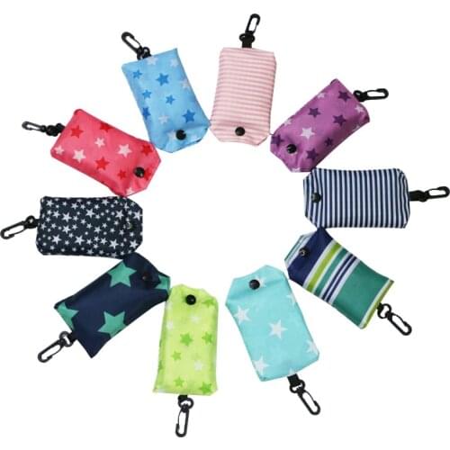 Foldable Shopping Bag Star Flower Oxford Fabric Shoulder Bag Portable Eco-Friendly Grocery Bags Reusable Tote for Ladies