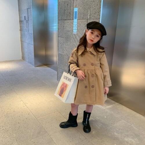 Girls Babys Kids Windbreaker Coat Jacket Outwear 2021 Vintage Spring Autumn Overcoat Top Formal Beach Cardigan Childrens Cloth