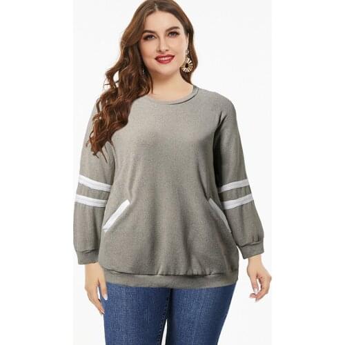 2021 Autumn Womens Long Sleeve Plus Size Tops fashion Ladies Leisure Sport Pullover 4XL 5XL 6XL