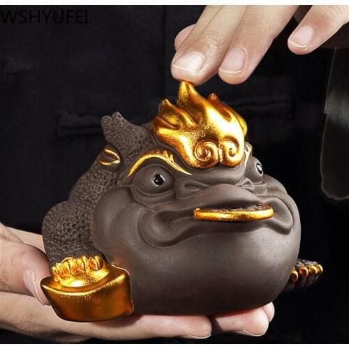 1 PCS Yixing Purple Clay Tea pet Mini Fingertip Pot Tea play Ornament Boutique oolong Tea Accessories Tea ceremony supplies