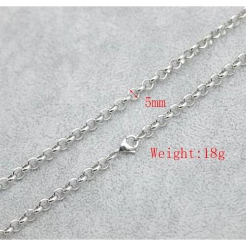 10pcs New Pattern 316 Stainless Steel 24inch 5mm rolo necklace Chains for lockets Pendant Women Men