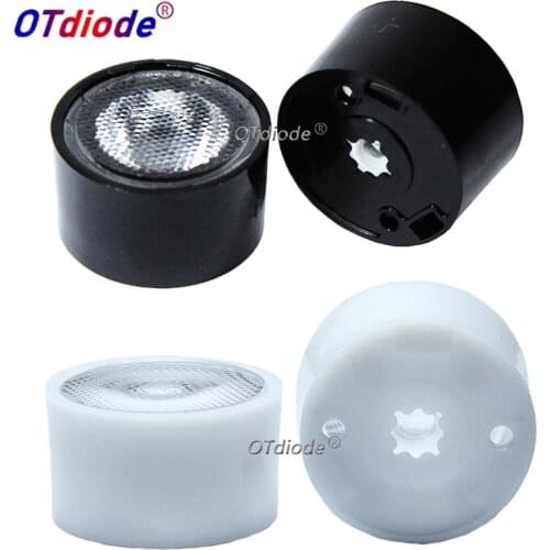 10PCS 21.6mm CREE XPE XPE2 XPG2 XPL XTE 3535 3030 LED Lens 90 Degree Cone Black White Holder For CREE Samsung High Power LED