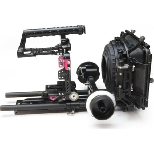 19mm universal dslr camera cage Rig Pro kit for Sony F5/F55 Camera Cage + FF-T04 Dual cine follow focus + MB-T04 4*5.65