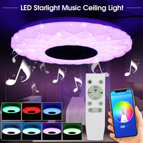 200W LED Music Ceiling Lights 38CM Big AC85-265V 168LED bluetooth Starry Smart APP/Remote Control Dimming RGB Home Lamp Fixtures