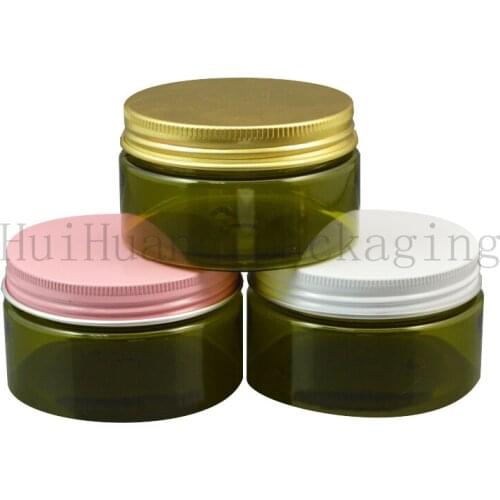 30pcs 100g green PET Empty Cosmetic Cream Containers Bottle For Skin Care Cream Packaging,3.4oz Personal Care Container Jars