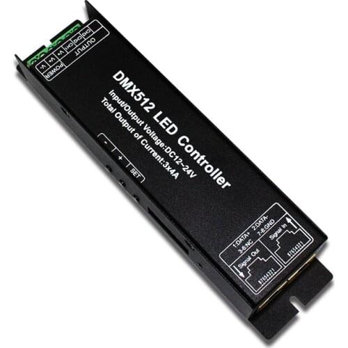 3CH 4CH DC12-24V RGB RGBW DMX 512 Decoder led controller, RGBW LED DMX512 decoder 3* 4A / 4* 4A , Free shipping