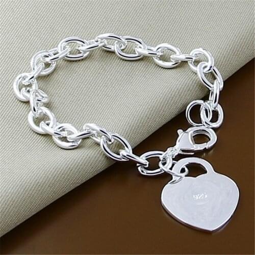925 Silver Bracelet Lobster Buckle Brand Bracelet For Women & Men Party Jewelry Gifts