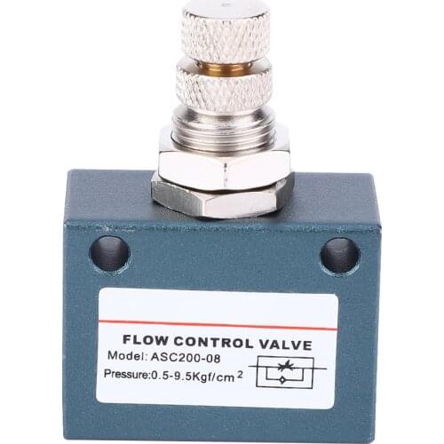 ASC200-08 G1/4 Pneumatic Air Flow Speed Control Valve Aluminum Alloy Throttle Valve Aluminum Alloy Throttle Magnetic Valve