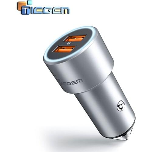 TIEGEM Dual USB Car Charger Quick Charge 3.0 Universal Mobile Phone Fast Car-Charger Adapter for iphone X 8 Samsung Sony LG HTC