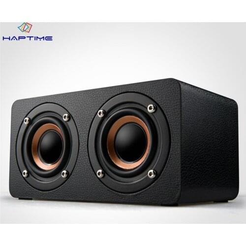Wooden Bluetooth Speaker Portable Wireless Subwoofer Stereo Speaker HIFI Bass Sound Speaker Support TF Card AUX FM Radio