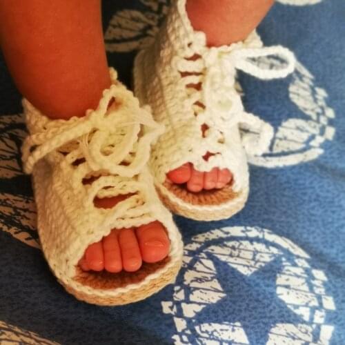 QYFLYXUEHand-woven baby shoes, milk cotton thread baby shoes, soft, skin-friendly, non-irritating wool shoes, single shoes