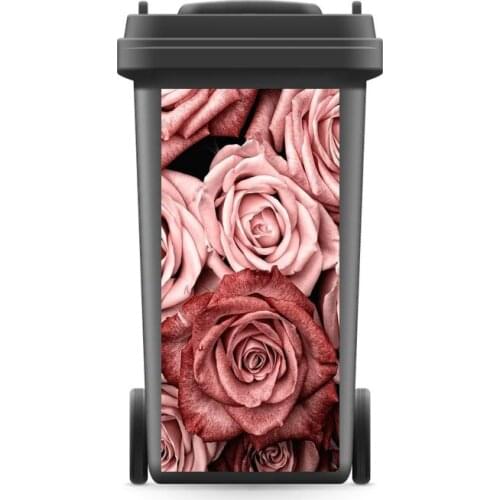 DIY Creative 3D Rubbish Bin Sticker Romantic Rose Wall Mural Wall Print Decal Removable self adhesive Kitchen Accessories