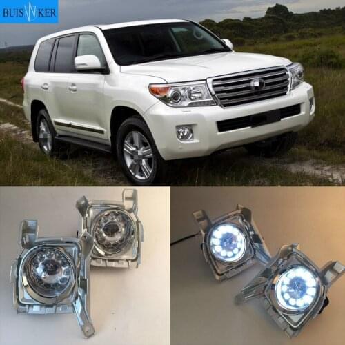 1 Set for Toyota Prado FJ150 LC150 2012-2015 For Land Cruiser 2700 Car LED DRL Daytime Running Lights Fog Head Lamp cover