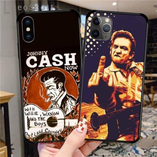 Johnny cash Phone Case for iPhone 11 12 pro XS MAX 8 7 6 6S Plus X 5S SE 2020 XR Soft silicone cover shell funda