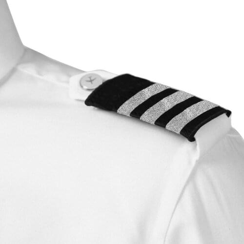 1 Pair Bars Epaulettes Professional Epaulets for Pilot Uniform Bisexual DIY Shirts Shoulder Badge Gifts Clothing Decor Accessory