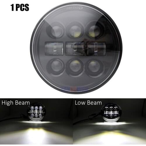 Motorcycle Headlight 5-3/4 5.75 inch Led Headlamp H4 with High-Low Beam for '06-'11 VRSCD VRSCDX '08-'11 FLSTSB LED Projector