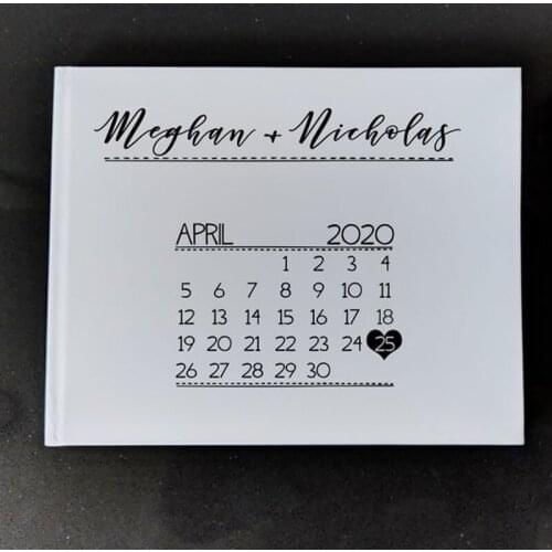 Personalized Wedding Calendar Guest Book,Wedding Signature Book,Personalized Wedding Guestbook,Unique Hardcover Guest Book