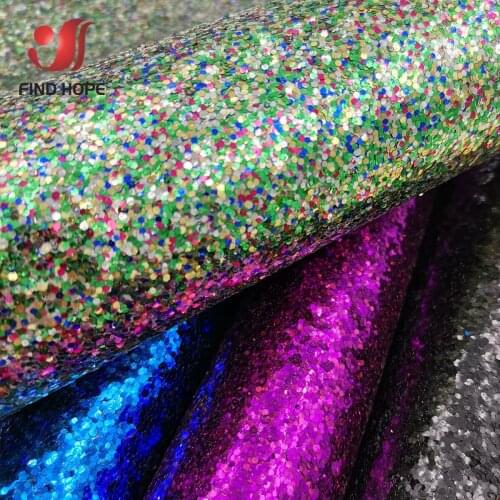Sparkly Chunky Glitter Vinyl PU Leather Sewing Fabric iridescent Brooch Bow Craft DIY Earring Gift Making A4 20*30CM Sheet