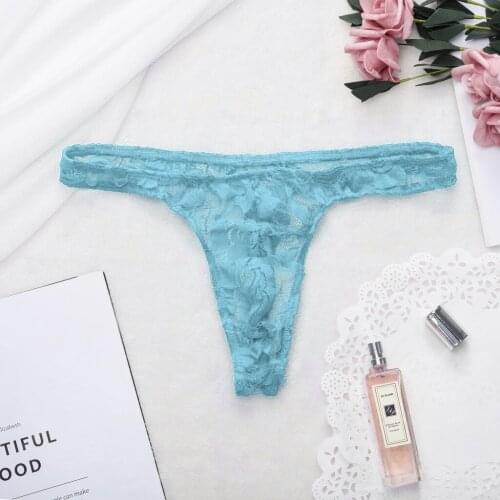 Lace Intimates Gay Mens Underwear Full Strap Mesh Panties Floral Mans Briefs Thong Sexy Lingerie Underpants Male Wholesales