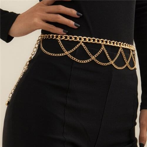 Multilayer Chain Belts For Women Metal Chain Body Chain Summer Beach Jewelry For Women And Girl Tassel Bikini Body Chain Belt