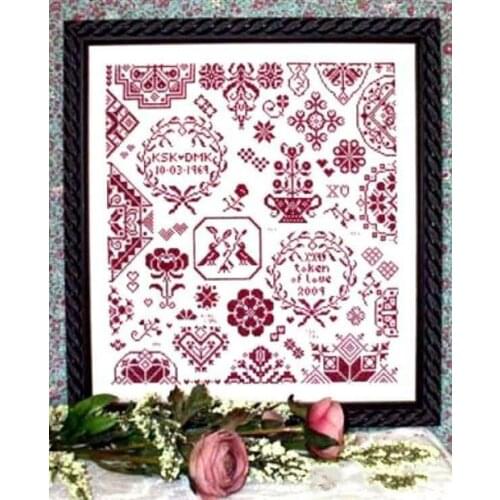 My Token of Love cross stitch package 18ct 14ct 11ct white fabric cotton silk thread embroidery DIY handmade needlework