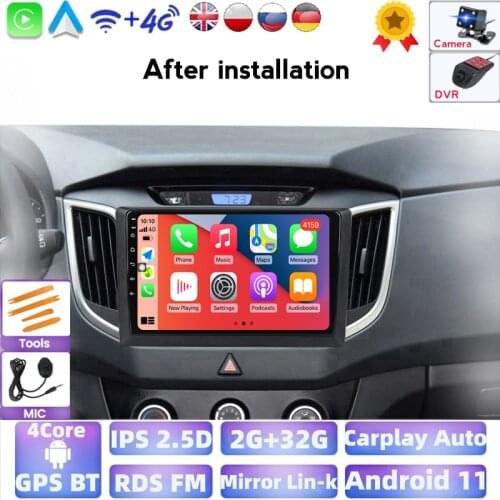 10inch IPS Android 2G+32G Car Radio Multimedia For Hyundai Creta IX25 2014-2018 Have BT FM Gps Steering Wheel Controls